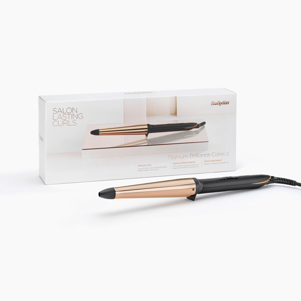 Titanium Brilliance Conical Wand product and packaging
